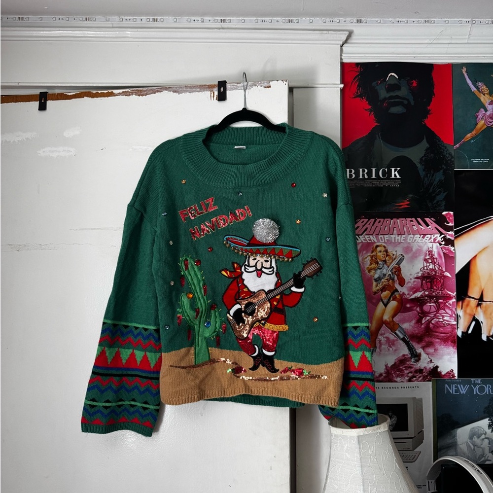Ugly Christmas Sweater Sparkly Sequins